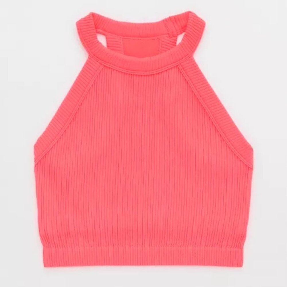 Aerie Superchill Seamless High Neck Bra Top Tropadelic Size Small